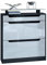 Vladon Schuhschrank Fiesta, Schwarz matt/Weiß Hochglanz/Schwarz Hochglanz - Schuhkipper für 16 Paar Schuhe (89 x 104 x 23 cm)