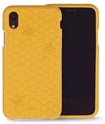 Pela - Hülle für das iPhone XR - 100% kompostierbar - Biologisch abbaubar - Aus Pflanzen hergestellt - Abfallfrei (Honey Bee)