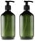 Alledomain 2PCS 300ml/10oz Empty Refillable Plastic Lotion Pump Bottles, Shampoo Body Washing Cream Shower Gel Storage Holder Container Toiletries Liquid Dispenser (Green) (Green)