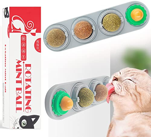 Bolas de Hierba Gatera,Juguetes con Hierba Gatera,bolas de Bocadillos para Gatos,Juguetes de Hierba Gatera,Bolas de Hierba Gatera Natural,Juguetes para Gatos 4 en 1,Caramelos De Hierba Gatera (gris)