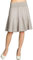 Caspar Damen Midi Sommer Leinenrock Knielang Sommerrock mit Stretch Bund - RO014, Farbe:Taupe, Mode Größe:L-XL