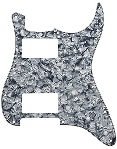 Gitarren-Pickguard Grey Pearloid Guitar Pickguard HH Scratch Plate Mit Schrauben Für Strat Gitarrenteile Schlagbrett Scratchplate