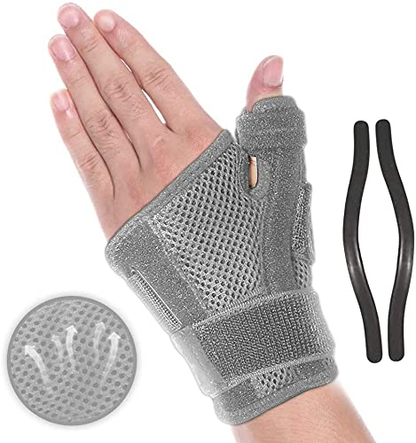 FITTOO Daumenbandage Links und Rechts, Daumenschiene Handgelenkbandage Männer, Frauen Daumenorthese Bandage für Arthritis Tendonitis Karpaltunnel Schmerzlinderung, Verstauchung(1, Grau)