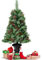 COSTWAY 4FT Christmas Tree, Small Artificial Xmas Trees with Pine Cones and Base, Holiday Decoration for Indoor Tabletop Garden Pathway