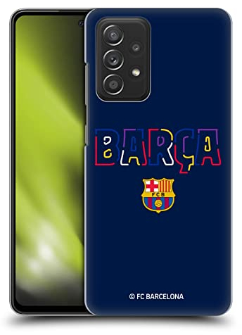 Head Case Designs Offizielle FC Barcelona Neon Barca Graphics Harte Rueckseiten Handyhülle Hülle Huelle kompatibel mit Galaxy A52 / A52s / 5G (2021)