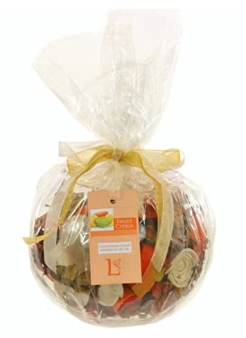 Angraves Sweet Citrus Scented Pot Pourri Glass Fish Bowl Vase Gift Wrapped Set (20cm)