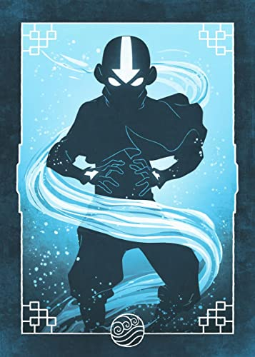 Displate Offiziell Avatar The Last Airbender MetallPoster Magnetische Befestigung Inklusive Lizenziert Bilder Hochwertiges Poster Elements - Aang Water 67.5 cm x 48 cm