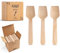 FOOGO Green 500pcs Disposable Wooden Dessert Spoons, FSC® Certified, 9.5cm Small Spade Shape Disposable Cutlery, for Icecreams Jelly Cakes, Sturdy Eco-Friendly Wooden Spoon, Like Bamboo Cutlery