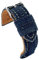 diloy Uhrenarmband Denim Jeans gepolstert – Vintage Stil – Lederfutter – Schwarz Blau Beige Grün – Größen 18mm 20mm 22mm 24mm 389 Navy Blau 22mm