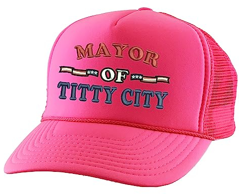 ALLNTRENDS Trucker Hat Mayor of Titty City Funny Snapback Cap, neon pink, Einheitsgr��e
