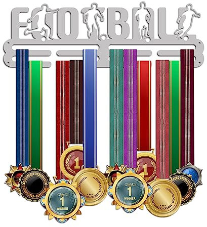 PH PandaHall Espositore per Medaglie di Calcio, Porta Medaglie Sportive Porta Medaglie da Calcio Solido Espositore per Medaglie A Parete Montaggio A Parete Scaffale per Premi A più Livelli