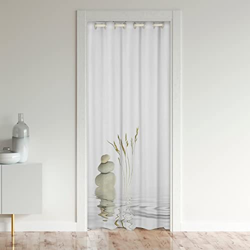 Zen Türvorhang 86x203cm Zen Spa Vorhang für Innentür Raumteiler Zen Stone Datenschutz Wärmesperrung Schwarzout Türvorhang 86x203cm Botanische Verdunkelung der schwarzen Vorhänge für Schlafzimmer