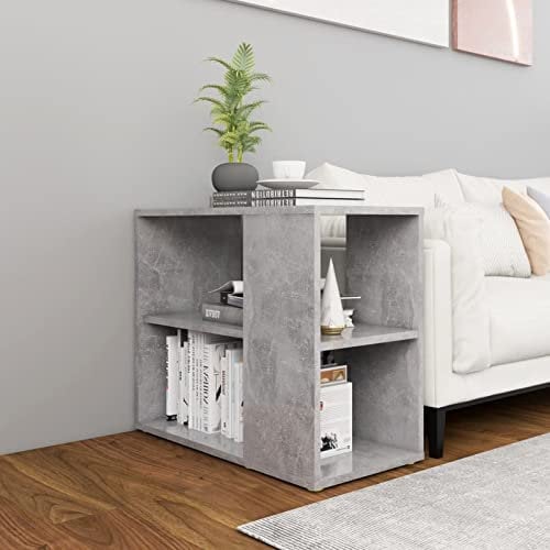 DJEKA Credenza, Credenza Soggiorno, Credenza Moderna, Madia Soggiorno Moderna, Mobile Cucina, Mobiletto Cucina, Grigio Cemento 60x30x50 cm in Truciolato