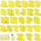 52 Pcs Large Yellow 3 Inch A-Z Chenille Letter Patches, Iron on Letters for Fabric and Clothing, Glitter Embroidery Varsity for Letterman Jacket, Backpacks Hats, Sew or Iron on