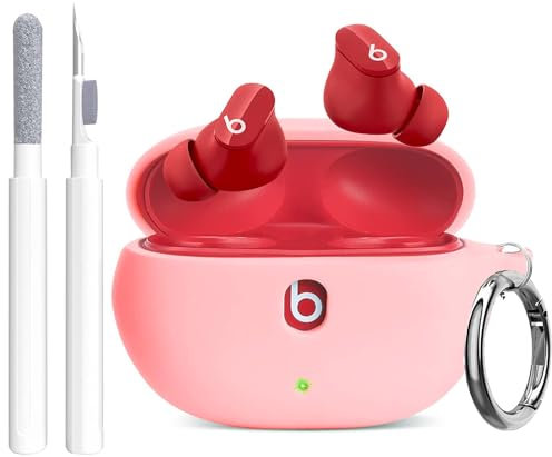 Olytop per Beats Studio Buds/Buds + Custodia con kit di pulizia 2021/2023, custodia in morbido silicone New Beat Studio Buds Plus Cover protettiva con portachiavi, penna di pulizia per auricolari Beat