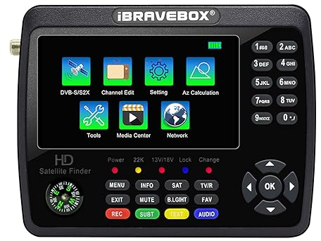 Mulcort V10 Finder Max HD Satellite TV Signal Finder DVB-S/S2/S2X Digital Handheld Signal Meter Satellite Finder H.265 4,3 pouces LCD pour régler la parabole satellite