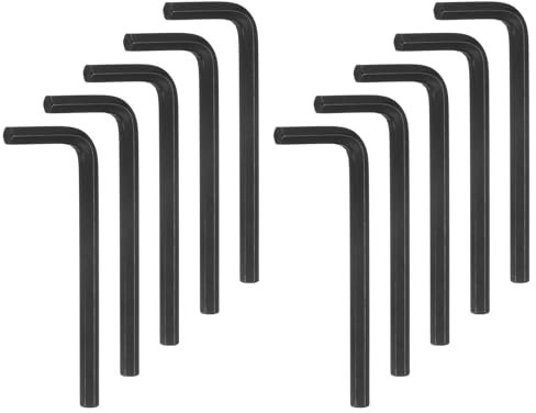 QUARKZMAN 10 Piezas de Llave Hexagonal de 5 mm, Llave Hexagonal en Forma de L de Acero Cromado Vanadio para Reparaciones en el Hogar, Color Negro