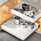 LeKuni Teleskopschublade 2 Stück, Verstellbare Breite Ausziehbare Schublade Küche, Ausziehbarer Schrank Organizer, Pull Out Cabinet Organizer, Auszug Küchenschrank Organizer Schrank (Weiß 32-52cm)