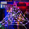 Halloween Spinnennetz Deko Outdoor Lichter 150 LEDs 8 Modes Lila Lichterketten 5 Meter Durchmesser Wasserdichte Halloween Horror Netzlichter Deko mit 22 Spinnen für Haushof Garten Indoor Outdoor (A)