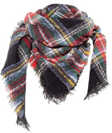 Schals Für Männer Dreiecksschal für Damen Schal Hahnentritt Bildschirmreiniger Tücher Spender Küchenvorhang Schals Schal Schwarz Leicht Kleidung Damen Schal Wisch Und Weg Tücher (Black, A)