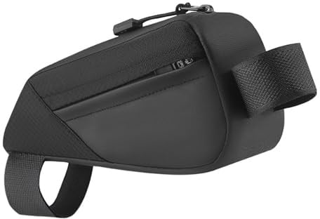 RIVDEE 0,5L Fahrrad Oberrohrtasche,Rahmentasche Dreieckstasche Fahrradtasche Fahrradrucksack Fahrrad-Fronttasche, Unisex Gepäckträgertasche,für Mountainbike Rennrad Reiten Zubehör Tasche(schwarz)