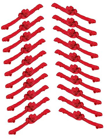 Chinesischer Knotenverschluss für Kleidung, 20 Paare, Rot
