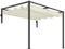 Outsunny Pérgola con Techo Retráctil Pérgola de Pared 3x2 m Cenador con Tela de Poliéster Resistente al Agua Pabellón para Jardín Patio Terraza Exterior Crema