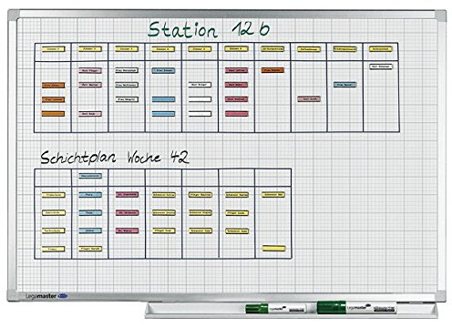 Legamaster 7-100164 Whiteboard Professional mit Raster, e3-Emaille, geringes Gewicht, 200 x 100 cm