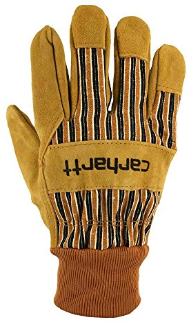 Carhartt Herren-Arbeitshandschuh aus Wildleder mit Strickbündchen, braun, X-Large