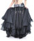 Hoerev Bauchtanz Drei-Schicht- Chiffon- Rock Säumen, abgestufte Maxi-Rock Ohne Gürtel,Schwarz,M
