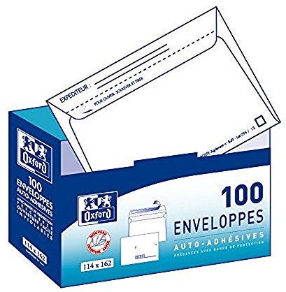 Oxford Briefumschlag, Weiß, 100 Stück