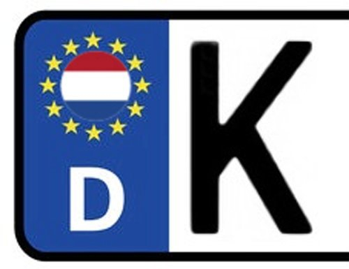 2x Kennzeichen Aufkleber NIEDERLANDE Nummernschild Sticker (ca.2 cm)