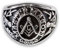 Fly Style Freimaurer Templer Ring 316L Edelstahl Illuminati Siegelring Herren - Modell Master Mason, Ring Grösse:19.1 mm