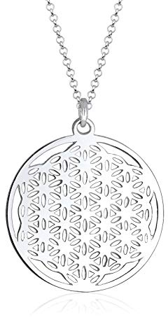 Elli Collier Femme Ornement Symbole de la Fleur de Vie en Argent Sterling 925
