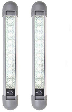 ProPlus 2er Set Wohnwagen Wohnmobil Boot Innenbeleuchtung Linienleuchte 10 LED 12v, 150lm, 225x35x33mm, On/Off Schalter