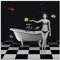 ARTland Wanddeko Glasbilder Wandbild Glas Bild einteilig 50 x 50 cm Frau Pin Up Badewanne Badezimmer Wasser bunte Fische Retro Vintage T6HO