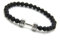 Lion&Son Fitness-Armband Herren-Mode-Schmuck Obsidian Vintage-Fashion Damen-Accessoire Sport-Band, Farbe:Silver