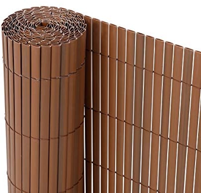Ribelli® PVC Sichtschutzmatte Sichtschutzzaun Sichtschutz Zaun Balkon Windschutz (160 x 400 cm, Braun)