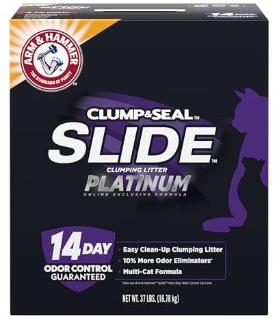 Arm & Hammer Platinum SLIDE Easy Clean, Clumping Litter, Multi-Cat, 37 lbs