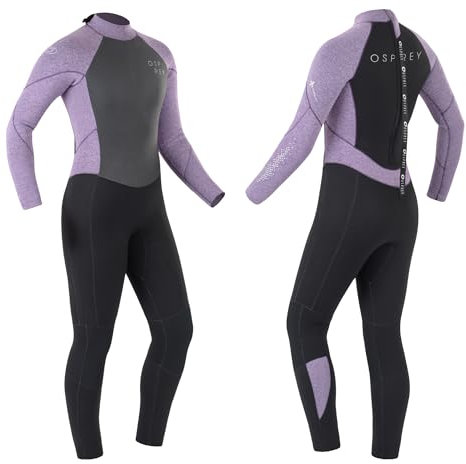 Osprey Damen-Neoprenanzug, volle Länge, 5 mm, für Erwachsene, Neopren, Surfen, Tauchen, Null, Violett, Größe S