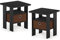 Furinno Andrey Beistelltisch Nachttisch mit Schublade, Americano/Mittelbraun, 2er-Set