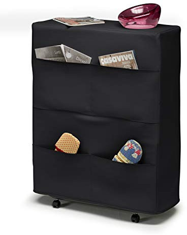 Talamo Italia - Betta-Klappbett, orthopädisches und klappbares Einzelbett, 100 % Made in Italy, Bett mit Kunstlederbezug, inklusive Matratze 80 x 190 cm, Schwarz