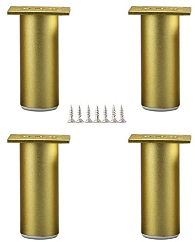 KOOEIN Möbelbeine,tischbeine,metallfüße Für Couchtische,verstellbare Beine,Sofas,esstische,nachttische,sockelfüße,33 Größen,4 Stück,Gold-18cm/7.1in