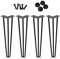 Einfeben - Lot de 4 pieds de table en épingles à cheveux - Robustes, haute performance - Longueur : 71 cm - 3 entretoises Protection de sol antidérapante et vis, pour tiroirs, table de chevet, bureau