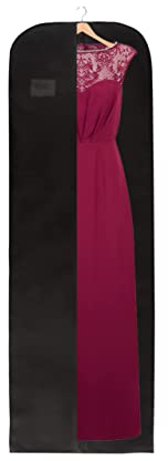 Wedcova Kleidertasche | Hängende Kleidersäcke | Reisehüllen in voller Länge | Hochzeit lange Kleidung Aufbewahrung Abdeckung mit Reißverschluss für Frauen | 182 cm | 1 Stück | Schwarz