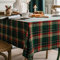 Weihnachtstischdecke 140 x 300 cm Grün Plaid Weihnachten Rechteckige Tischdecken Waschbar Xmas Party Tischdecke für Zuhause Küche Esszimmer Dekoration