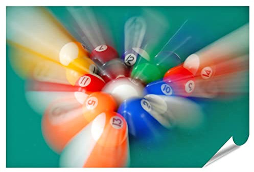 islandburner XXL Bild Poster Billard Kugeln Hobby Raum, Kinderzimmer Premium Bilder Fotodruck