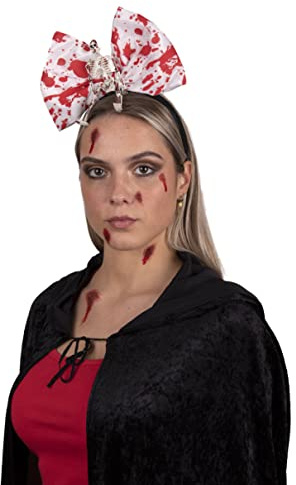 Rubie's PxP 4170777 - Blutige Schleife Haarreif Halloween Haarreif mit Blut und Skelett
