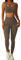 dohomiryo Damen Sportanzüge Jogginganzug Sport Sets 2 Teilig Workout Outfit Set Sport Crop Top+Hohe Taille Yoga Leggings Yoga Outfit Freizeitanzug Sportswear Braun S