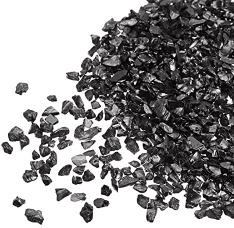 sourcing map 20g Glassplitter 2-4mm unregelmäßiges metallisches klobiges Glitterglas Schwarz